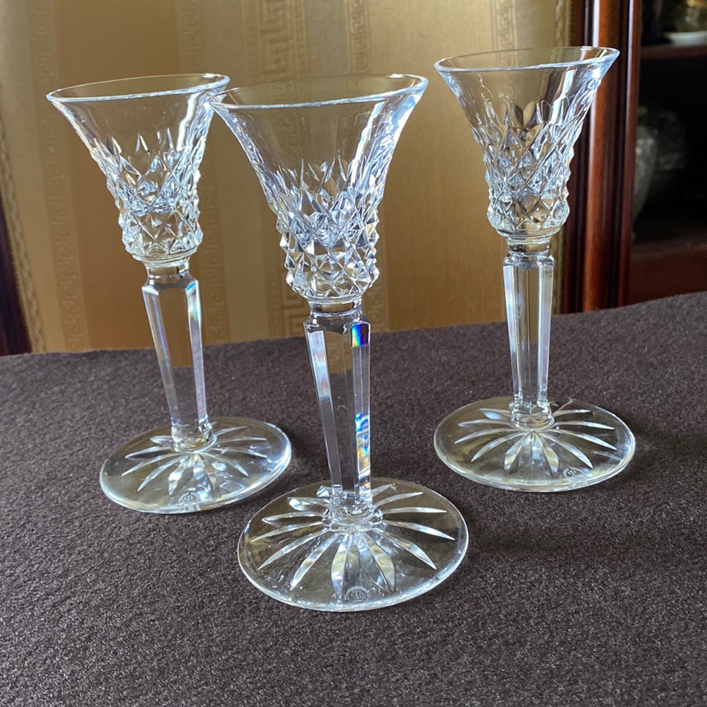 Set of 3 Lenox crystal cordial glasses